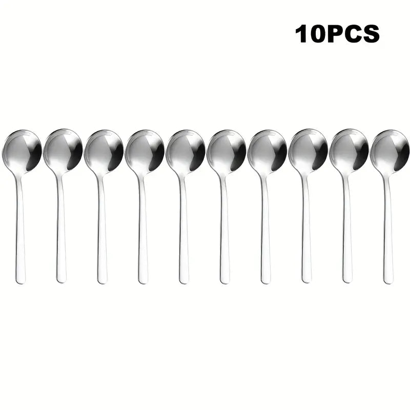 10/20pcs Mini 304 Stainless Steel Espresso & Cappuccino Spoons – Durable Tiny Coffee & Dessert Spoons, 3.86” Mirror Polished, Dishwasher Safe