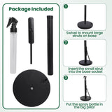 Paper Towel Holder with Spray Bottle, Stainless Steel Countertop Kitchen Paper Towel Dispenser, One-Handed Tear Towel Holder with Weighted Base – Black