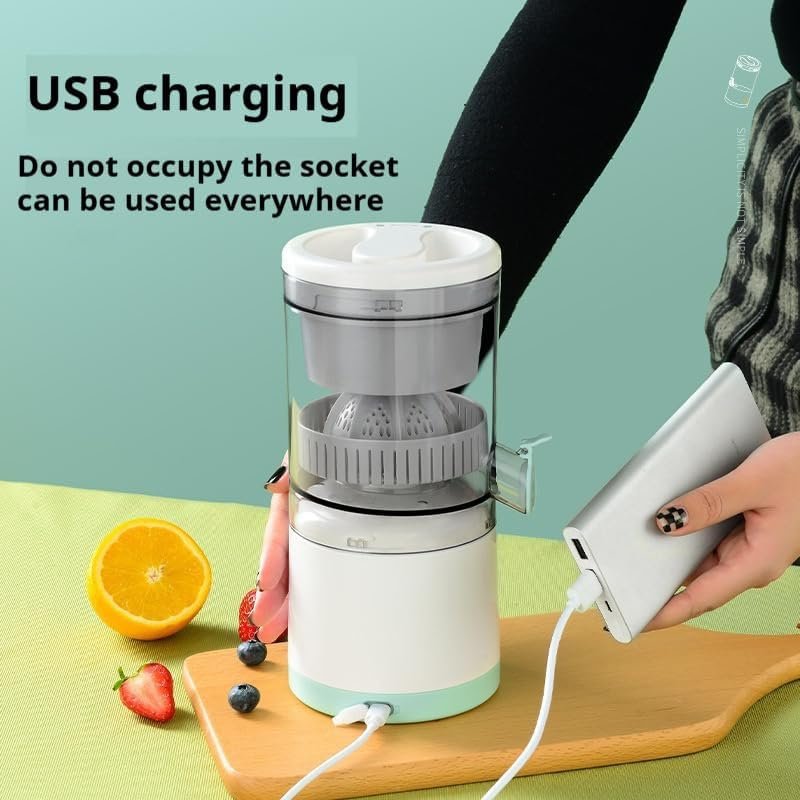 Automatic Electric Citrus Juicer, Portable Rechargeable Lemon Juicer with USB Cable, Mini Multifunctional Fruit Squeezer, Fully Automatic Operation – Red