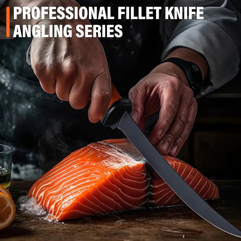 9" Fishing & Boning Knife with Sharp Edge, Non-Slip Handle, and Sheath for Outdoor Adventures