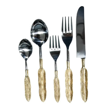 5-Piece Elegant Cutlery Set in Box - Perfect for Meal Prep, Stylish & Easy to Clean Silverware Collection - Ideal Gift for Hosts