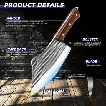 14-Piece Professional Chef Knife Set with Roll Bag – High Carbon Stainless Steel Knives for Meat, Fruit & Vegetables