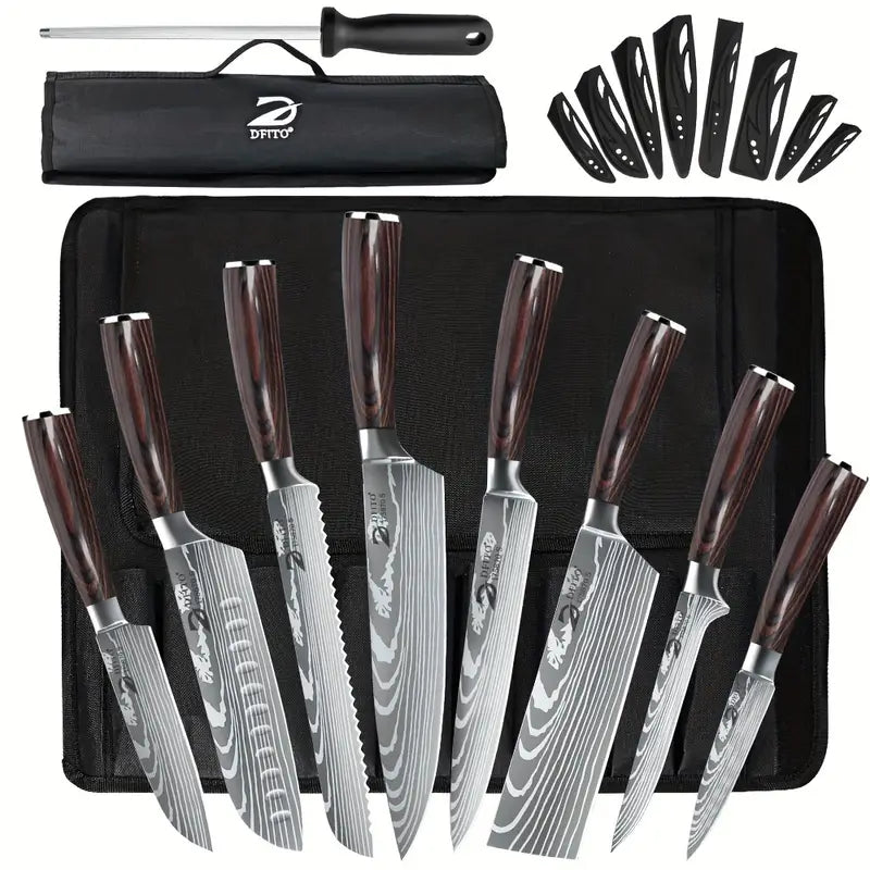 Eight piece professional Japanese kitchen knife set