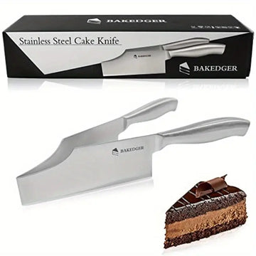 Ergonomic Stainless Steel Cake Knife & Slicer - Sharp Blade for Precise Slicing, Perfect for Weddings, Birthdays & Events