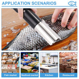Cordless Electric Fish Scaler – Rechargeable Fish Scale Remover with Handheld Scraper for Home & Commercial Kitchen Use