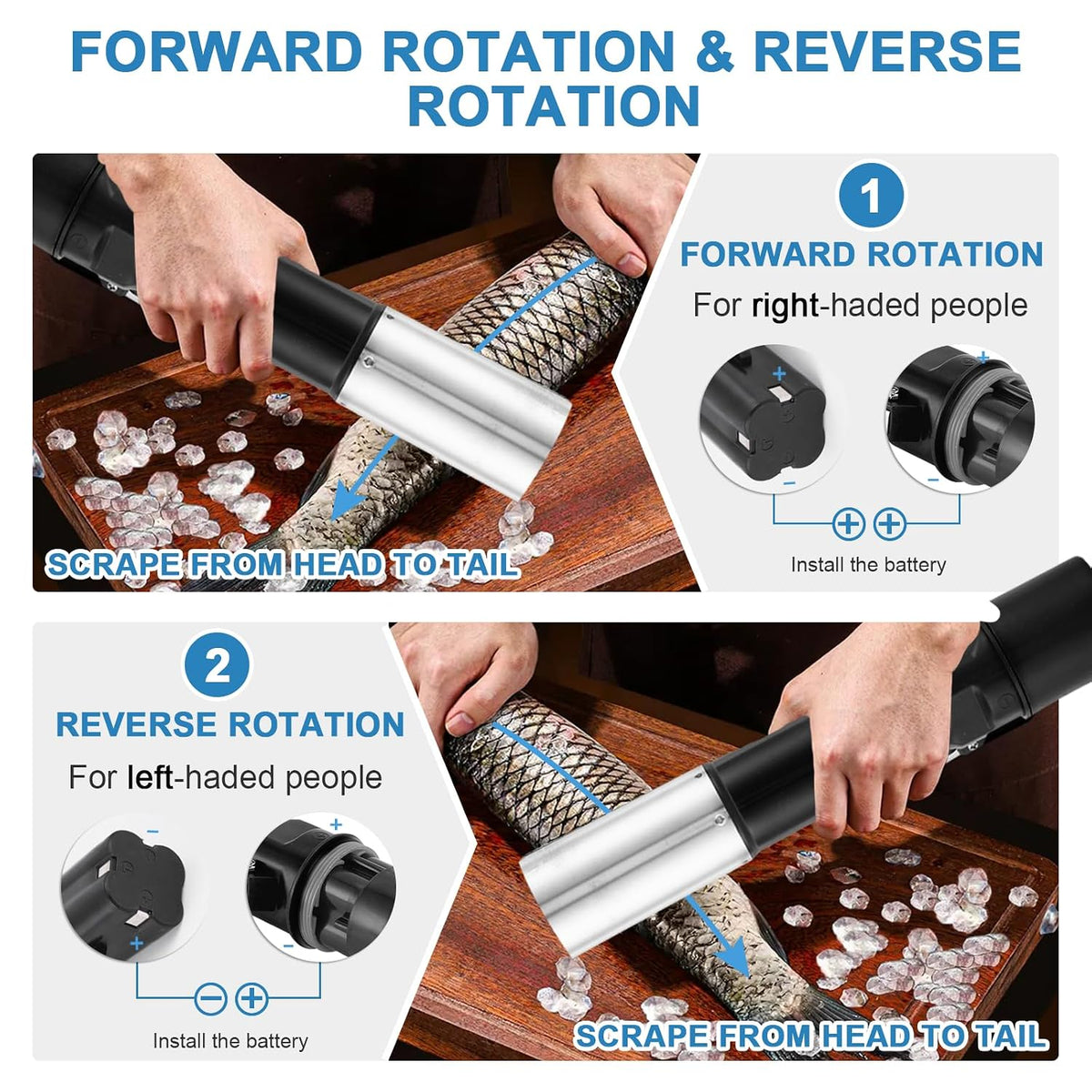 Cordless Electric Fish Scaler – Rechargeable Fish Scale Remover with Handheld Scraper for Home & Commercial Kitchen Use