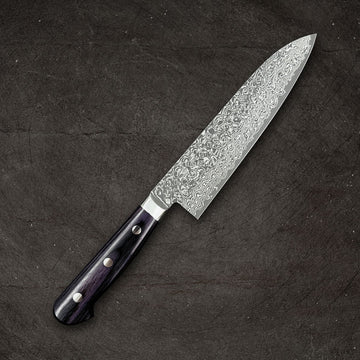 VG-10 Nickel Damascus Gyuto 180mm with Dark Purple Handle