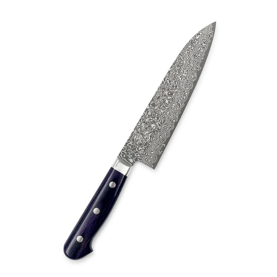 VG-10 Nickel Damascus Gyuto 180mm with Dark Purple Handle