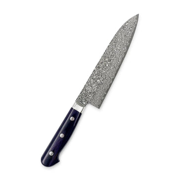 VG-10 Nickel Damascus Gyuto 180mm with Dark Purple Handle