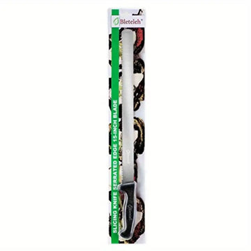 Professional 15-Inch Slicing Knife with Serrated Edge & Non-Slip Grip Handle – Ideal for Meat, Bread, Cake, Pizza & More
