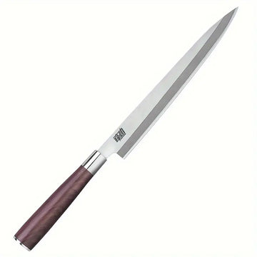 10 Inch Japanese Yanagiba Knife – Professional Sashimi Chef Knife with Stainless Steel Blade & Wooden Handle