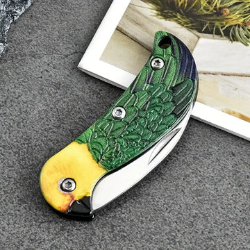 Parrot-Shaped Folding Knife – Portable Pocket & Keychain Knife for Fruit & Unboxing
