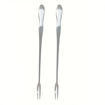 2pcs Reusable Stainless Steel Pickle & Olive Fork Spoon Set – Long Handle Serving Forks, Fruit Forks, Ideal for Canned Pickles & Olives