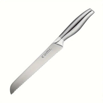 8 Inch Professional Bread & Meat Knife – High Carbon Stainless Steel Knife with Razor Sharp Edge & Ergonomic Handle