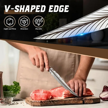 Hand-Forged Meat Cleaver – Carbon Steel Blade with Brown Sheath, Perfect for Slicing Steaks & Vegetables