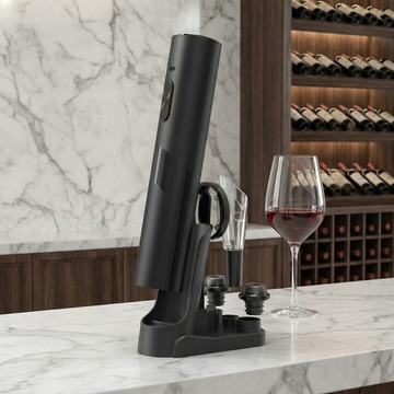 Rechargeable Electric Wine Opener Set with Charging Base and Accessories