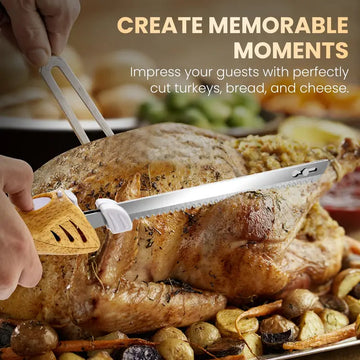 Cordless Electric Knife with Easy-Slice Serrated Blades - Perfect for Turkey, Bread, Meat, and More