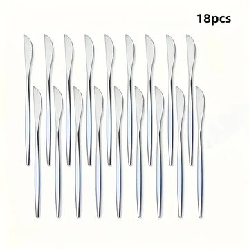 18pcs Stainless Steel Steak Knives Set – Mirror Polished, Durable & Dishwasher Safe for Home, Kitchen & Restaurant