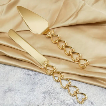 WINON Heart-Linked Cake & Pie Serving Set – 2PCS Elegant Metal Pastry Servers for Weddings & Special Occasions