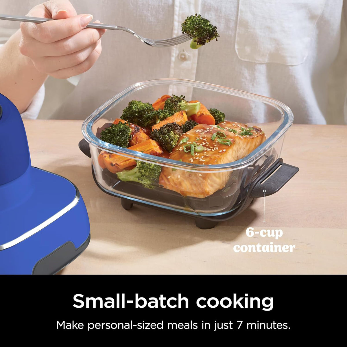 Five cooking modes on portable air fryer system