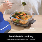Five cooking modes on portable air fryer system