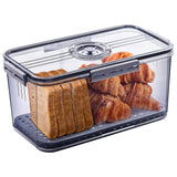 Airtight bread box for kitchen counter with transparent lid