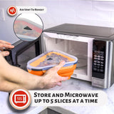 Airtight reusable pizza container for leftover pizza storage