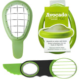3 piece avocado slicer tool set for cutting and storing avocados