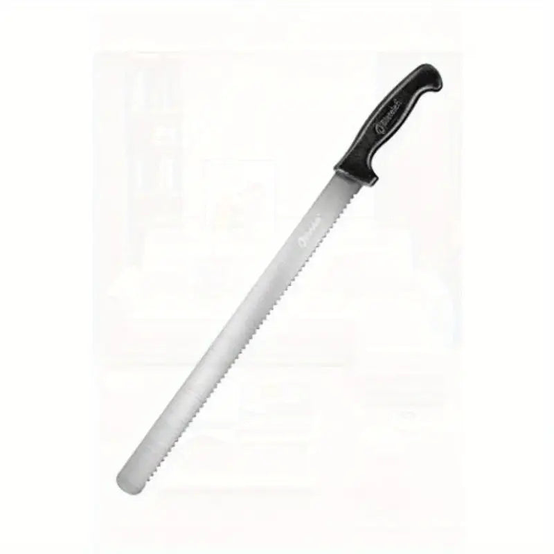 Professional 15-Inch Slicing Knife with Serrated Edge & Non-Slip Grip Handle – Ideal for Meat, Bread, Cake, Pizza & More