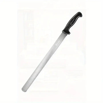 Professional 15-Inch Slicing Knife with Serrated Edge & Non-Slip Grip Handle – Ideal for Meat, Bread, Cake, Pizza & More