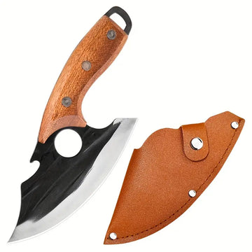 Professional Butcher's Boning Knife Set with Sheath – Hand-Forged Blades & Hardwood Handles | Meat Trimming & Poultry Deboning Kit