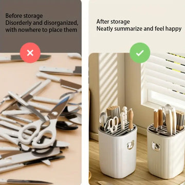 Light Luxury Minimalist Kitchen Utensil Storage Rack – Multifunctional Countertop Organizer for Knives, Chopsticks & Spoons