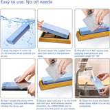 Knife sharpening stone on bamboo base with non slip support
