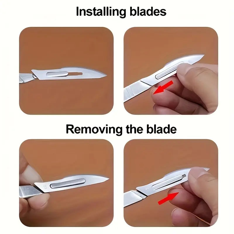 44pcs Precision Hobby Knife Set with 4 Handles & Storage Box – Upgraded No.7 Handle, Compatible with #10 #11 #12 #15 Blades for DIY Carving, Model Making, Plant Pruning & Craft Projects