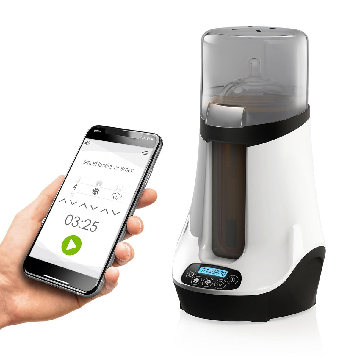Bluetooth controlled infant bottle warmer