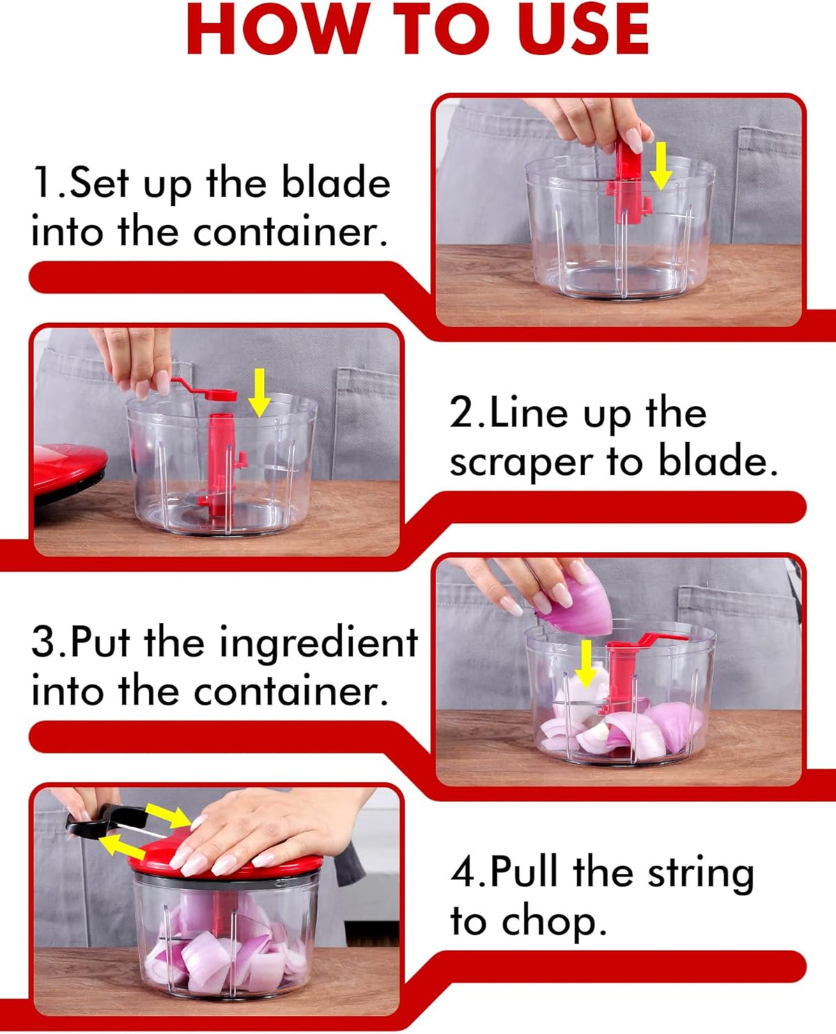 BPA free manual food chopper