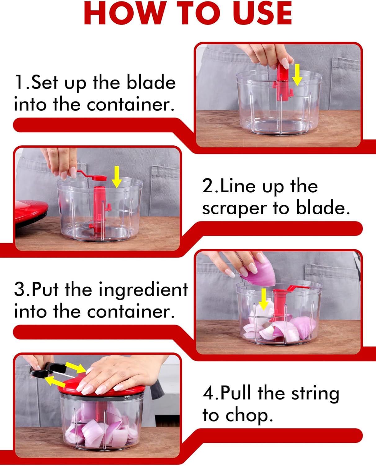 BPA free manual food chopper