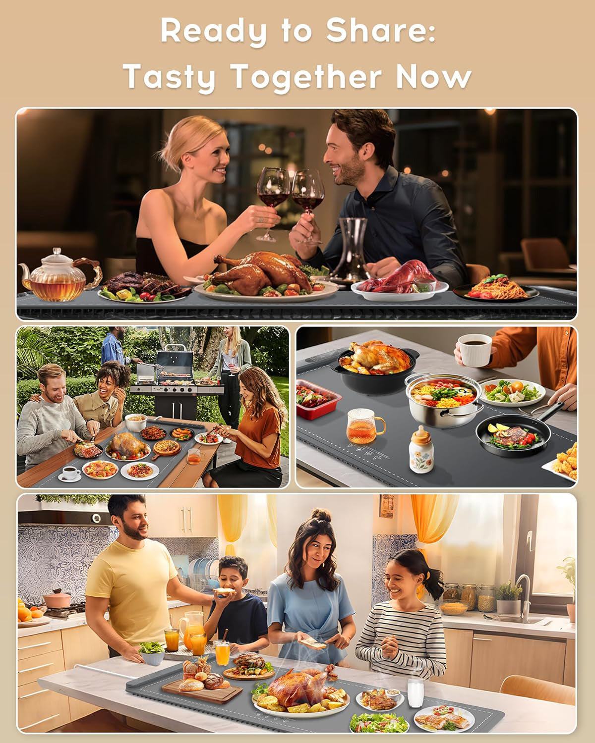 Food warming mat used for buffet serving