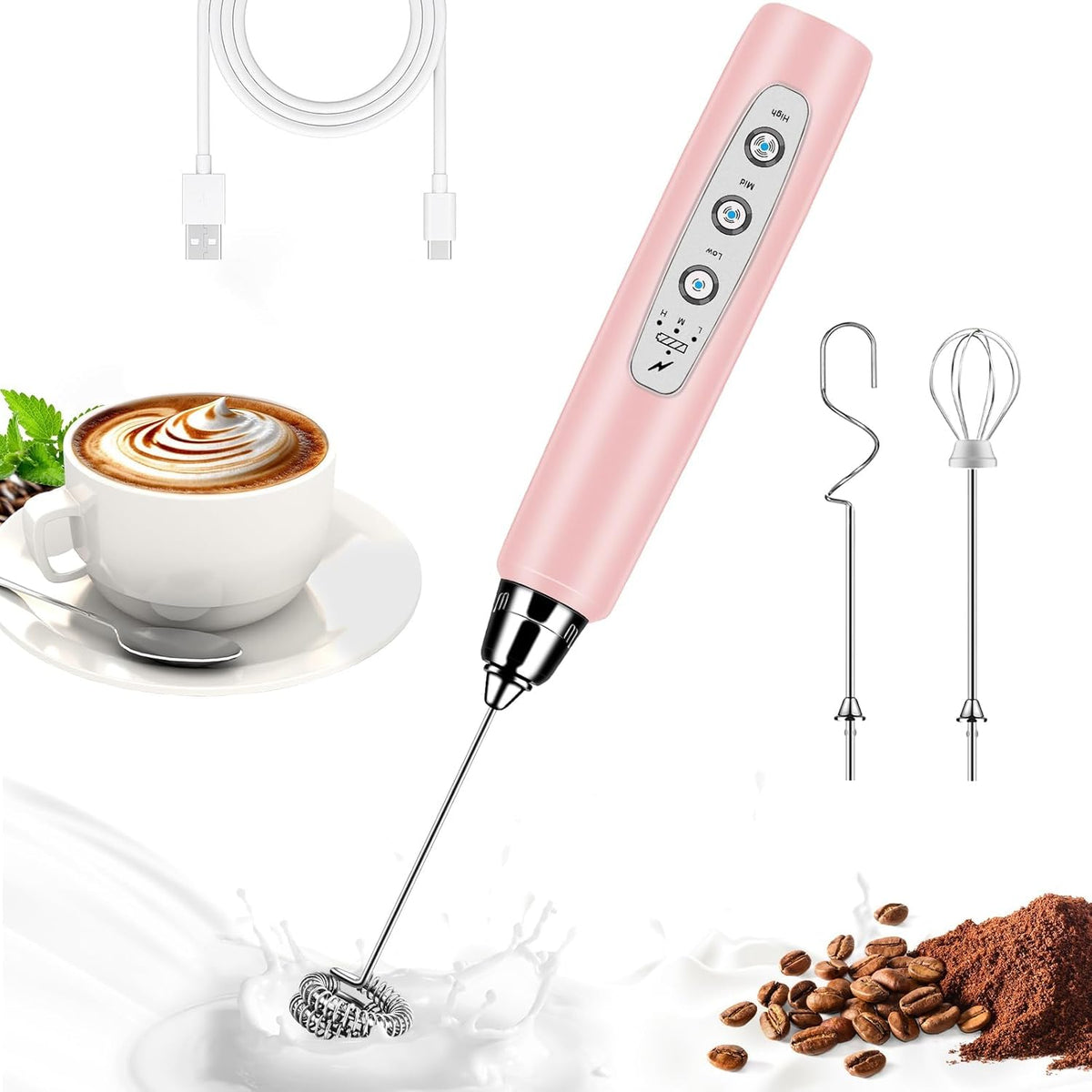 Electric milk frother for cappuccino