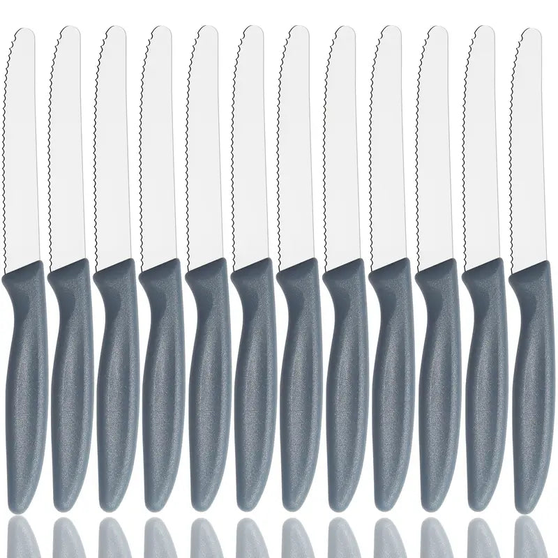 Kitchen Knife Set – Steak, Tomato, Dessert, Snack & Bread Knives with Sharp Serrated Edge, Dishwasher Safe