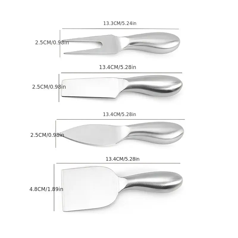 Stainless steel cheese knife for soft and hard cheeses