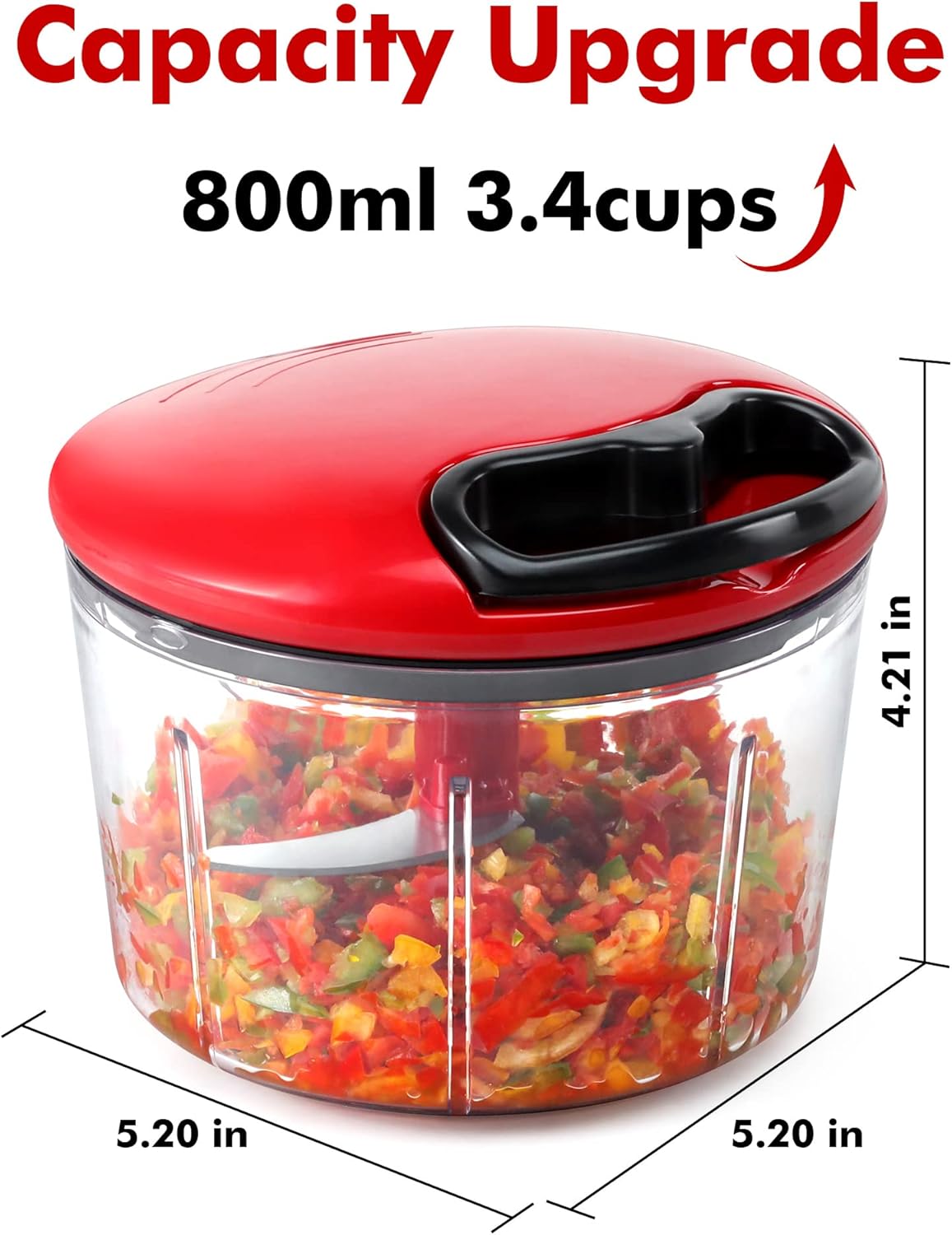 Compact food chopper for kitchen