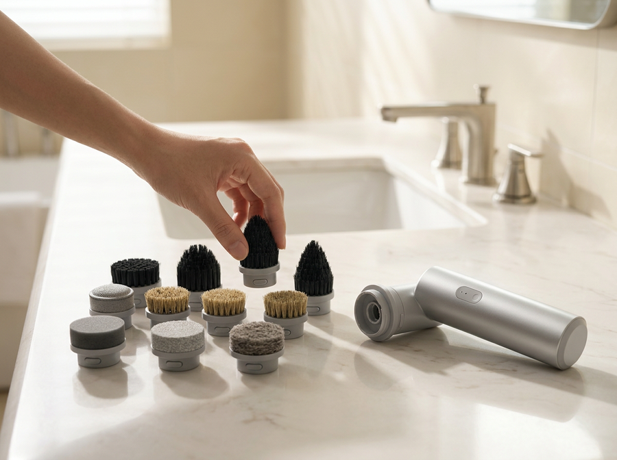 Cordless Electric Spin Scrubber with 9 Brush Heads – Handheld Cleaning Brush for Bathroom, Kitchen & Household Surfaces