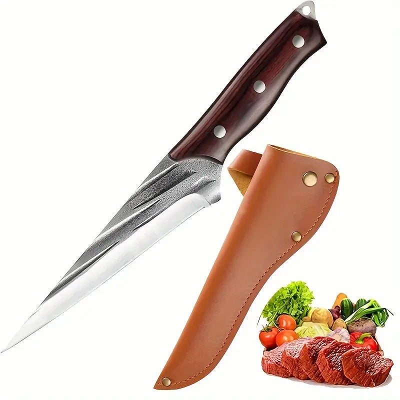 Hand-Forged Boning & Fillet Knife – Professional Stainless Steel Chef Knife for BBQ & Kitchen