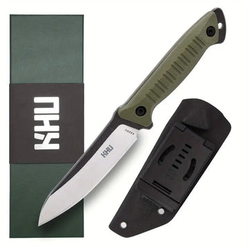 KHU Fixed Blade Hunting & Survival Knife – 420HC Steel with Nylon Plastic Handle and Kydex Sheath (27A) for Outdoor, Camping, and Hunting Gear