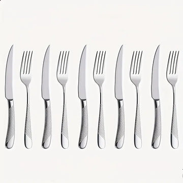 Ultra-Sharp Serrated Western Steak Knife Set – 6/10pcs, Thickened Stainless Steel, Dishwasher Safe