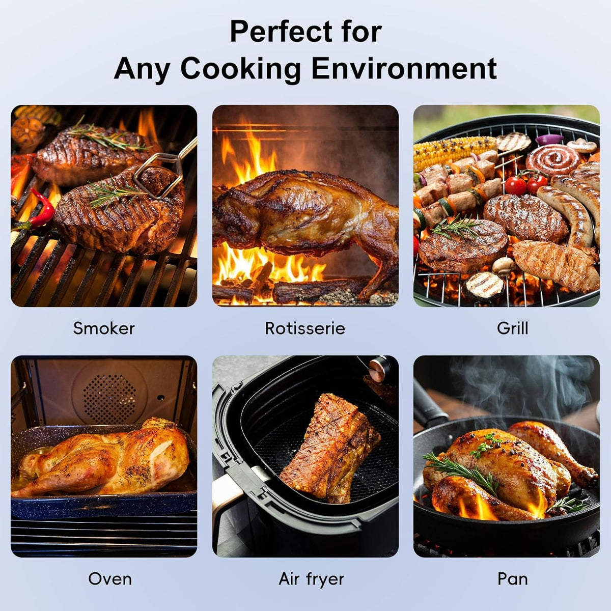 Digital wireless kitchen thermometer for cooking