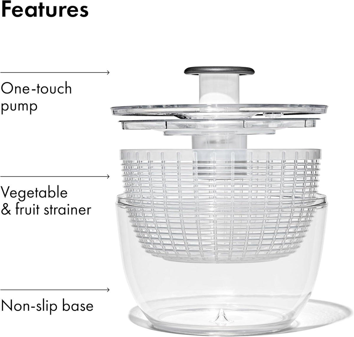 Dishwasher safe salad spinner