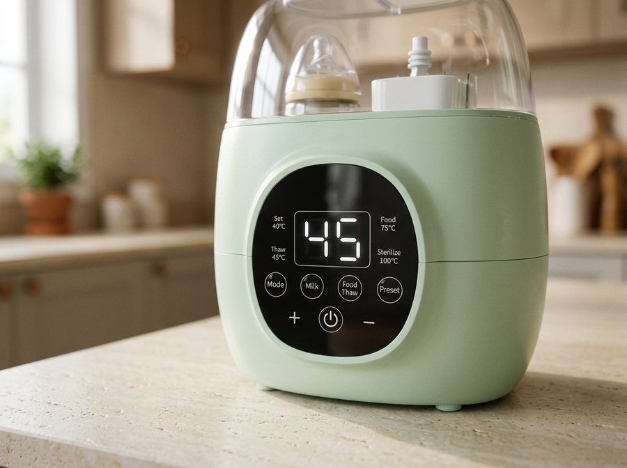 Dual Baby Bottle Warmer & Sterilizer – Digital Temperature Control for Infant Feeding Bottles