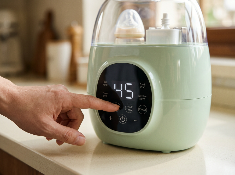 Dual Baby Bottle Warmer & Sterilizer – Digital Temperature Control for Infant Feeding Bottles